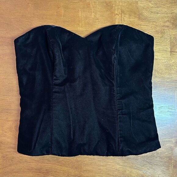 David’s Bridal NWT Chocolate Brown Strapless Velvet Bustier Top - Picture 1 of 4